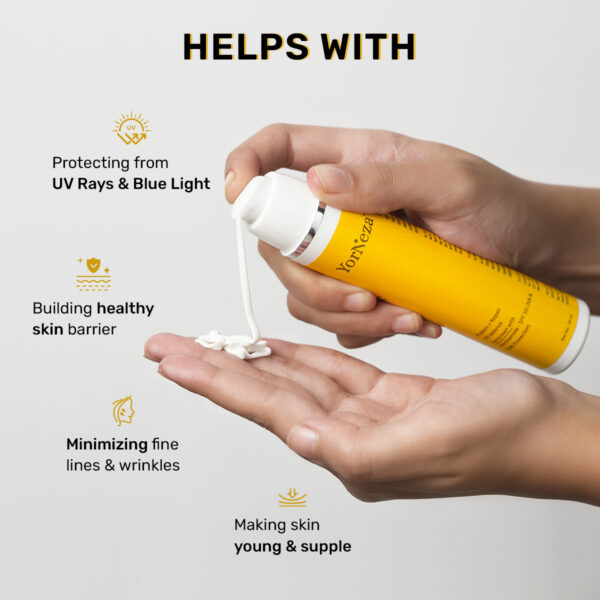 YorNeza Sun Screen SPF 50 PA+++ UVA/B & Blue Light Protection for Men & Women | For All Skin Type | 50ml - Image 3