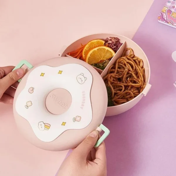Donut Shaped 3 Compartment Lunch Box